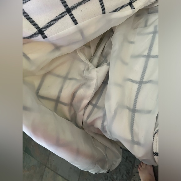 Larry Levine - white & black large pattern checkard peacoat - Picture 6 of 11